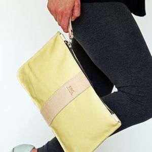 Money Bag Genuine Leather Wrist handle Clutch